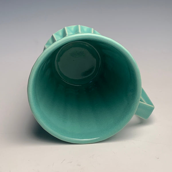 (Made to order) Seafoam Green Ridged Mug