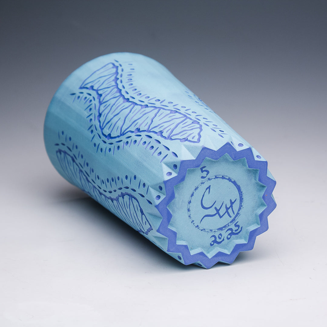 22oz. Carved Blue on Blue Tumbler