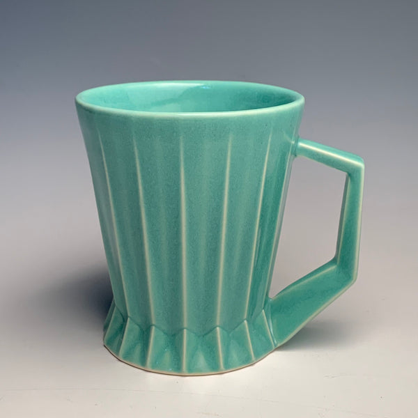 (Made to order) Seafoam Green Ridged Mug
