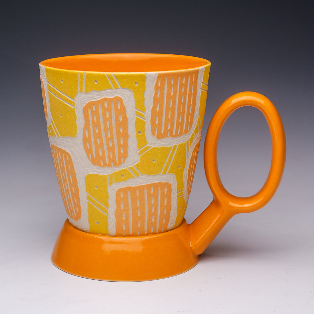 14 oz. Carved Orange and Tangerine Mug