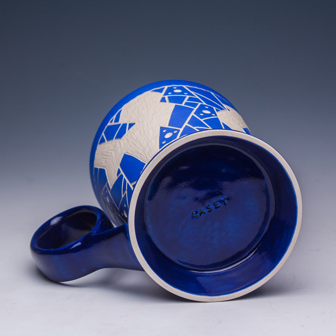 Carved Blue Mug