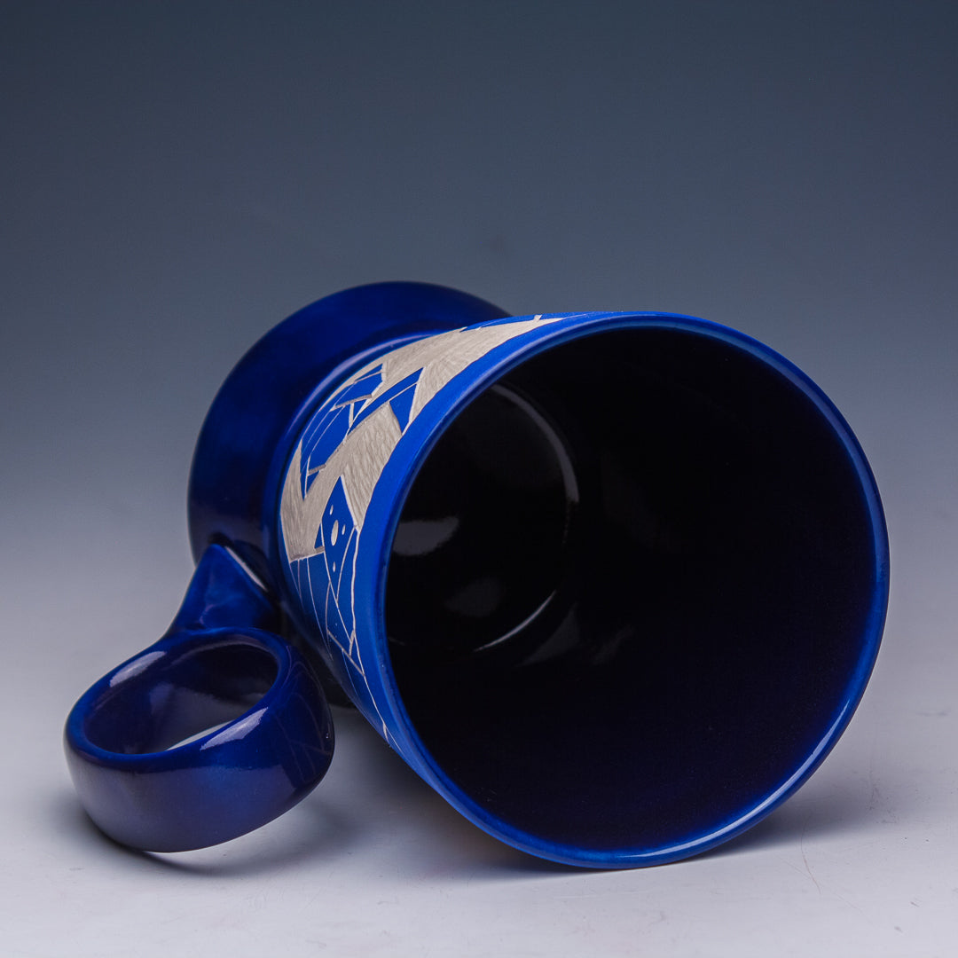 Carved Blue Mug