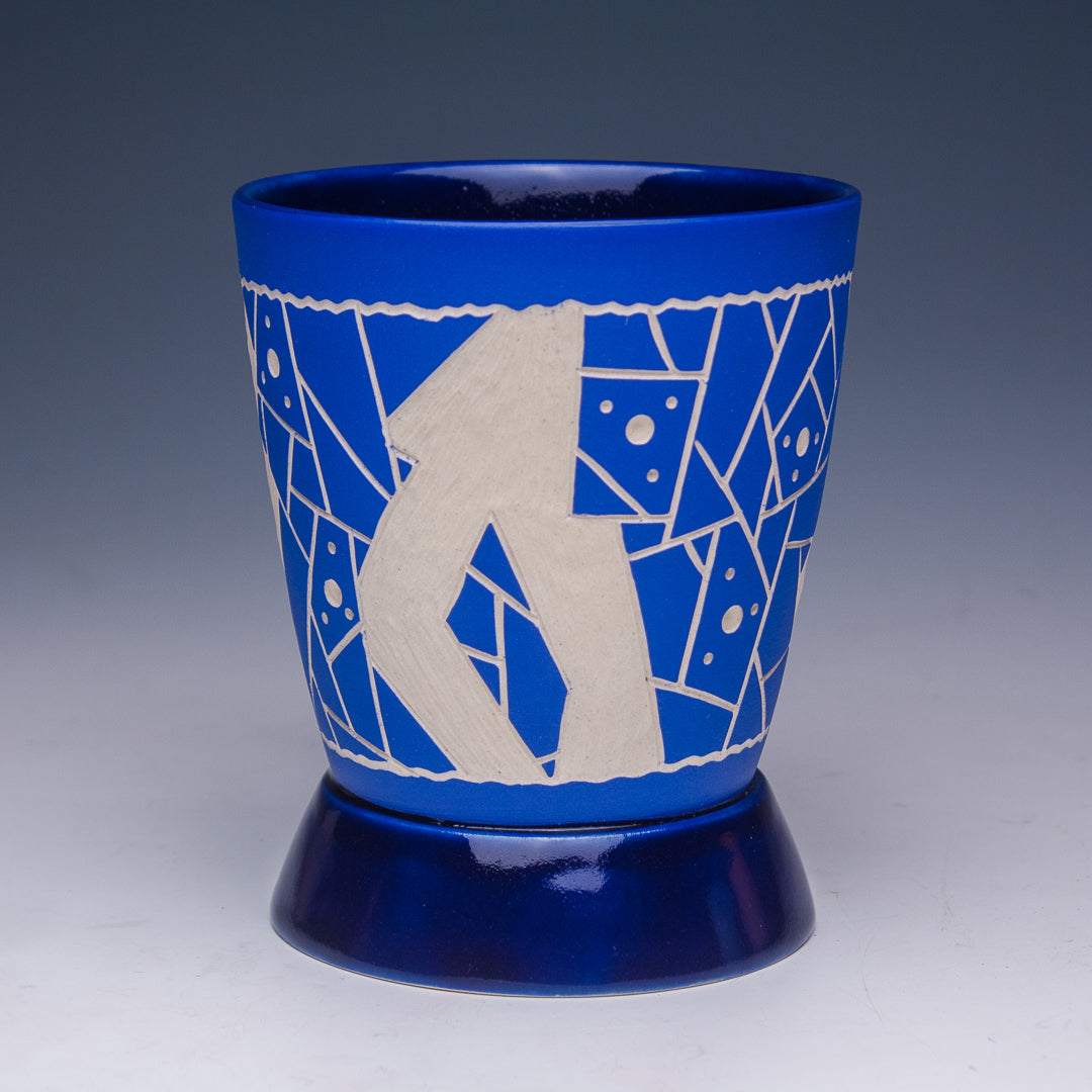 Carved Blue Mug