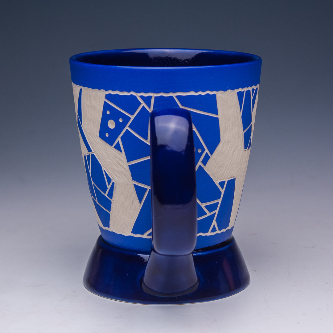 Carved Blue Mug