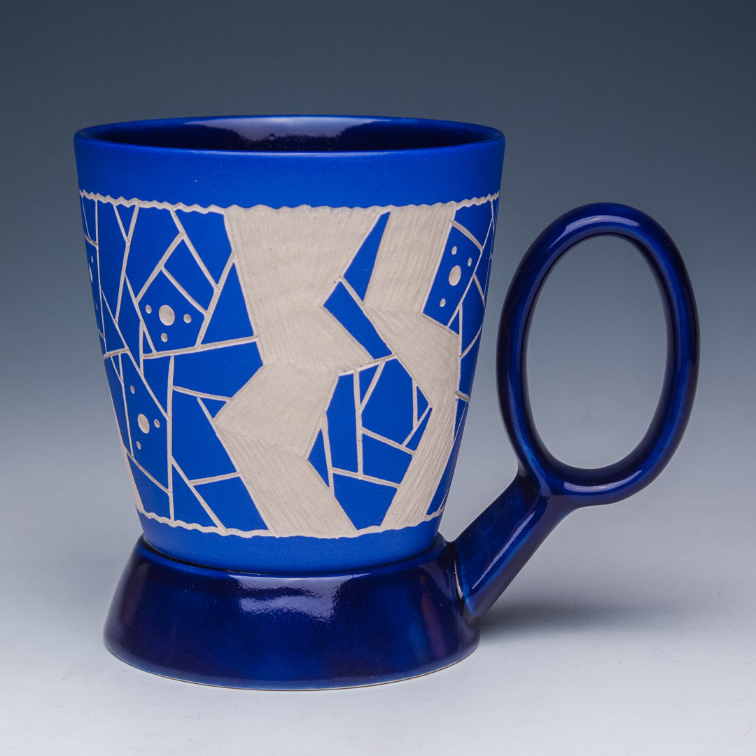 Carved Blue Mug