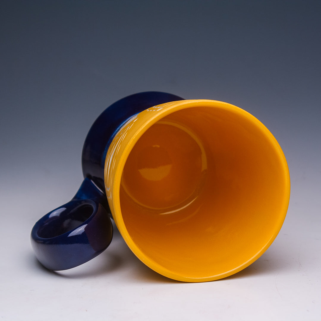 Carved Blue and Tangerine Mug