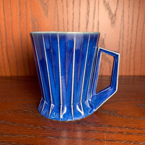 V2 Blue Ridged Mug