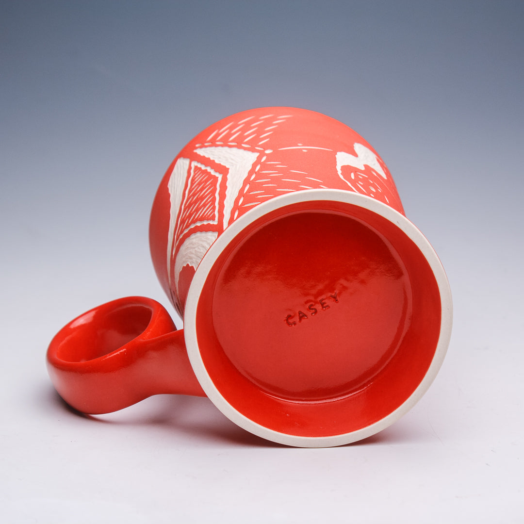 16 oz. Carved Red Mug