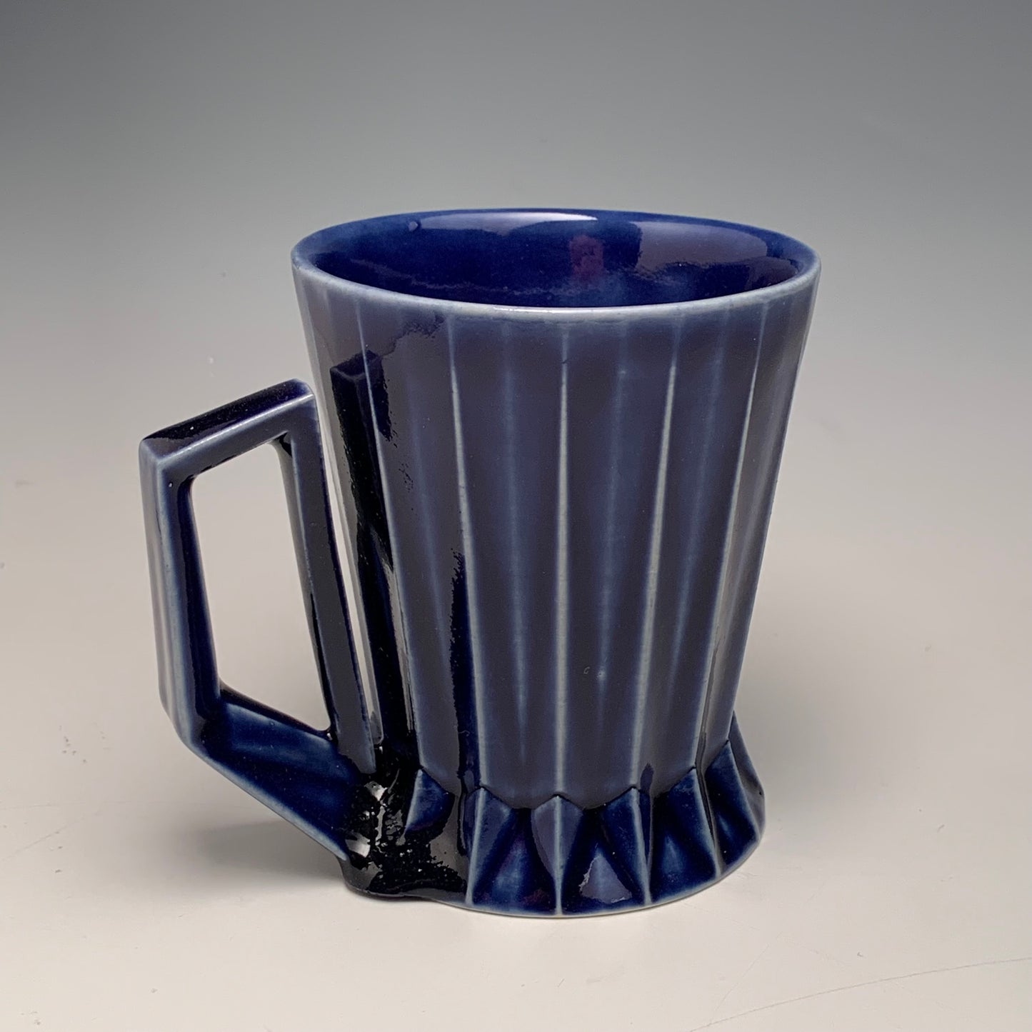 V1 Blue Ridged Mug