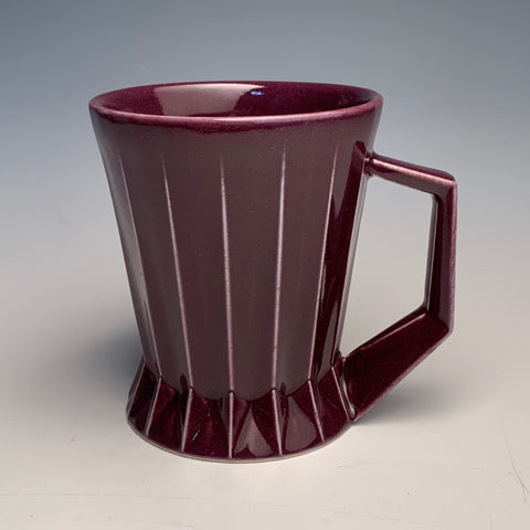 (Made to order) Deep Purple Ridged Mug