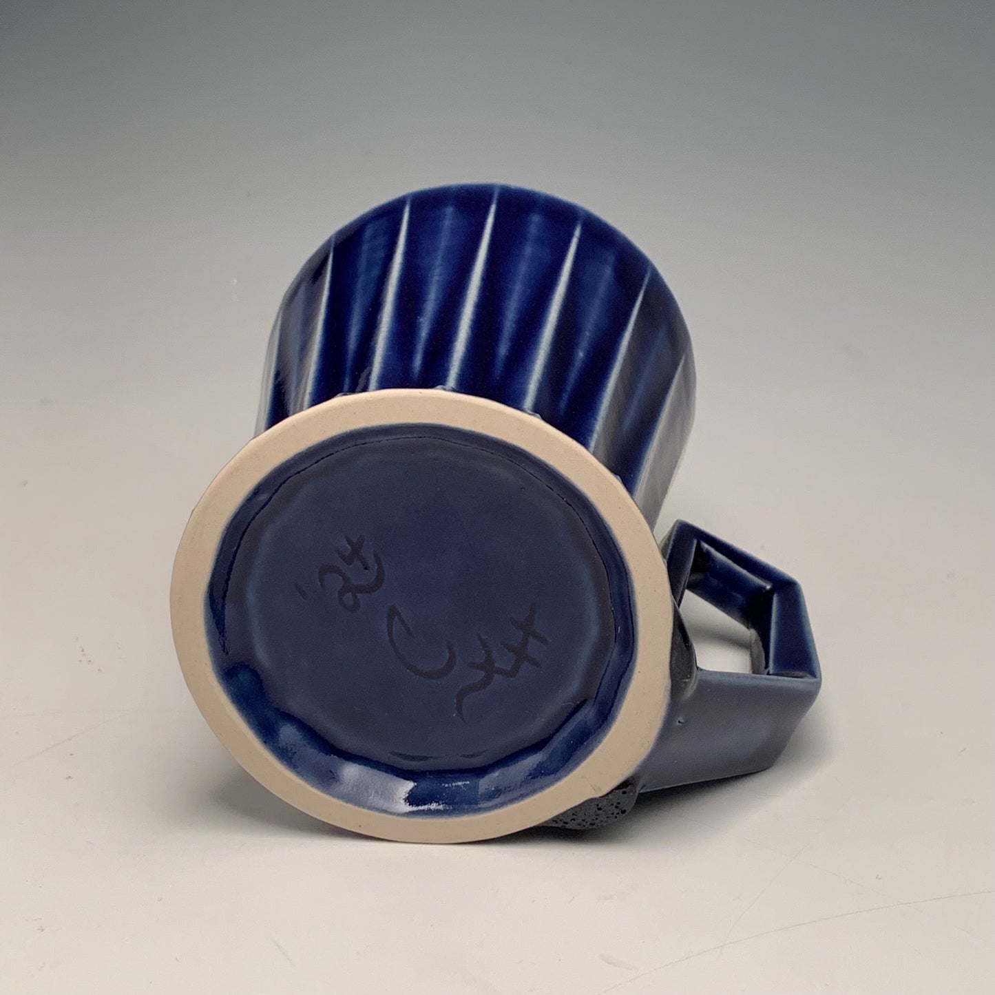 V1 Blue Ridged Mug