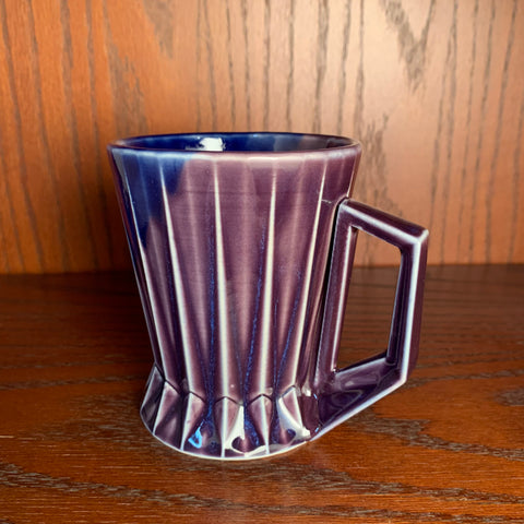 V2 Purple Ridged Mug