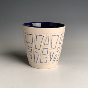 “Today" Series Carved Blue and White Tumbler