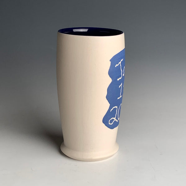 “Today" Series Blue and White Tumbler