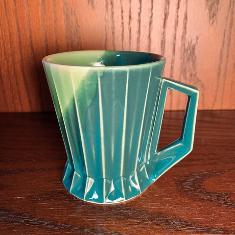 V2 Green Ridged Mug