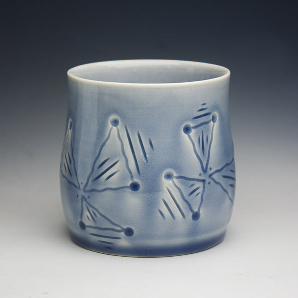 Carved Light Blue Cup