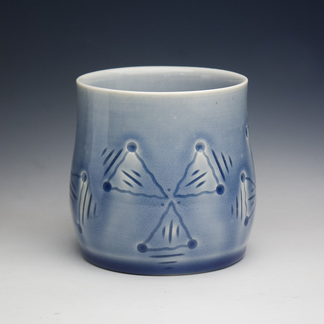 Carved Light Blue Cup