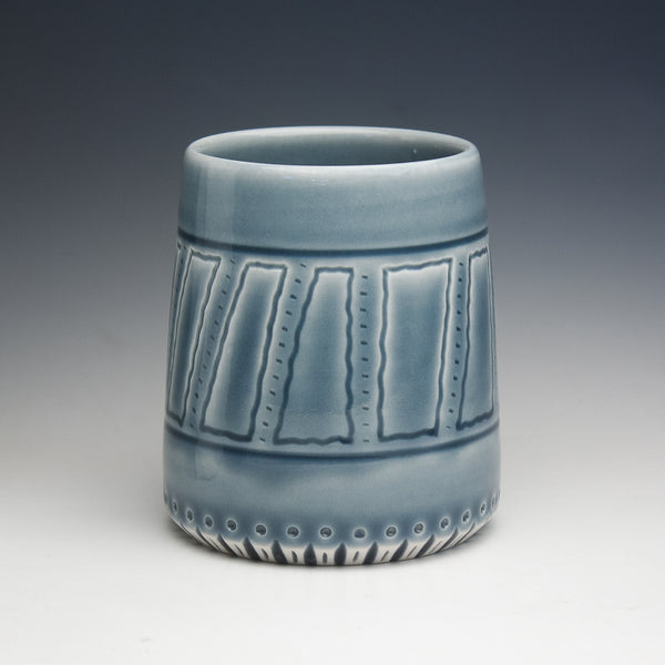 Carved Blue Grey Cup