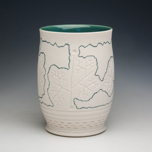 Carved Green and White Cup