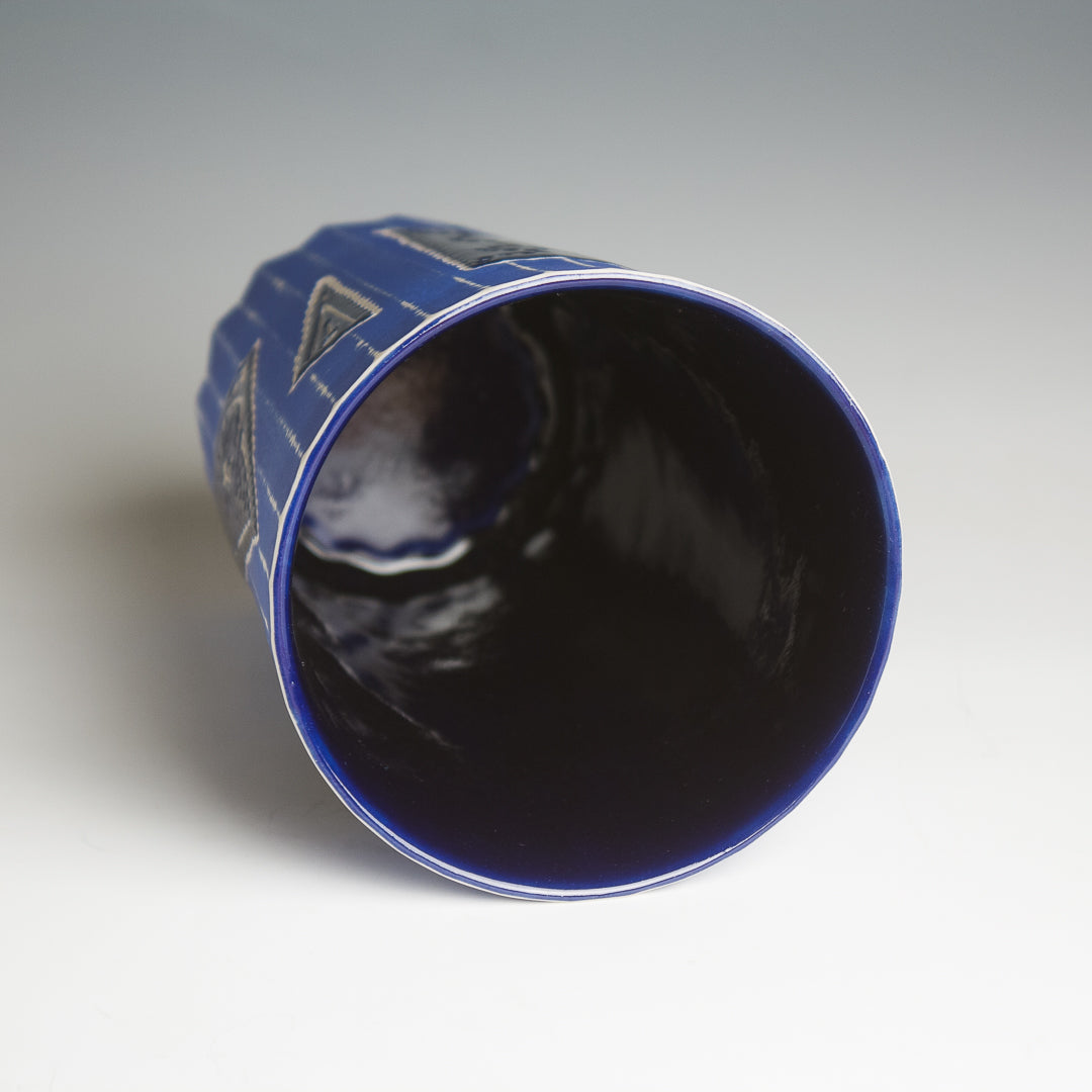 Carved Blue Tumbler