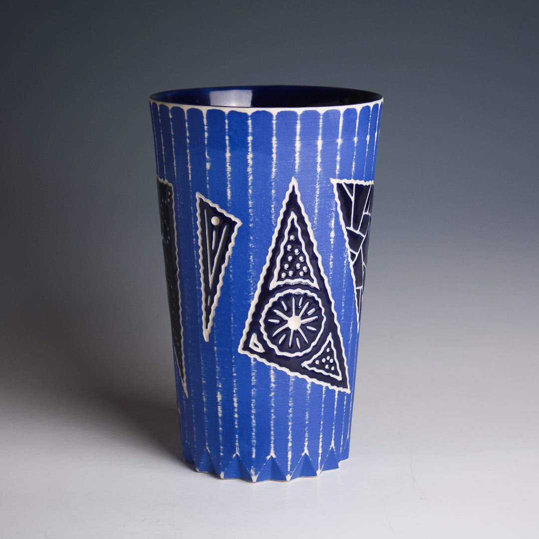 Carved Blue Tumbler