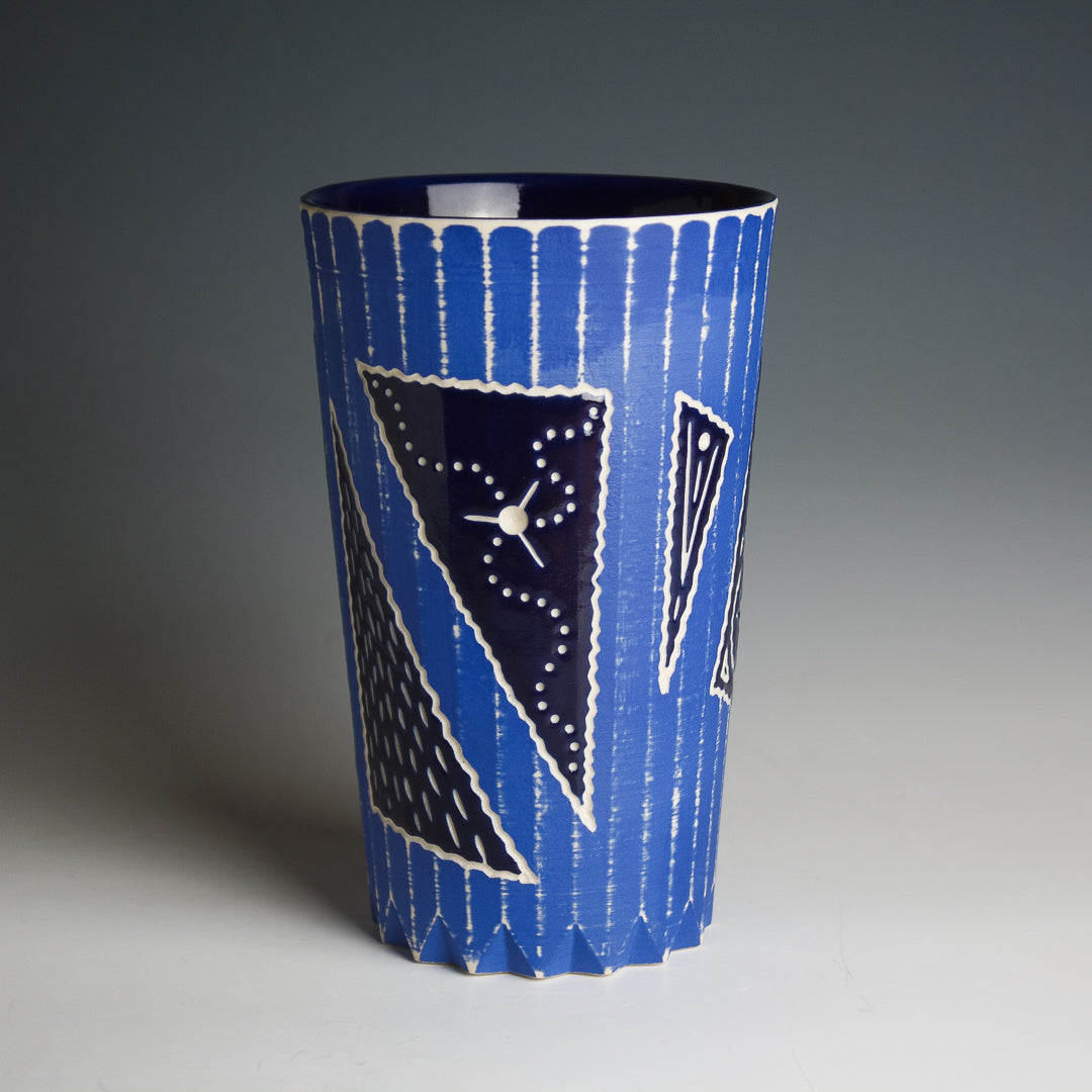 Carved Blue Tumbler