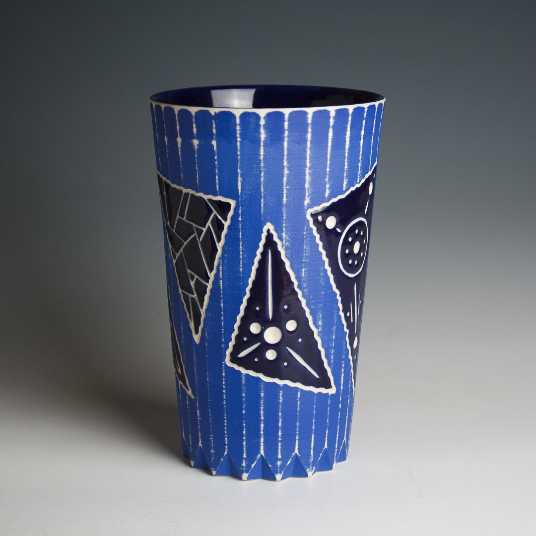 Carved Blue Tumbler