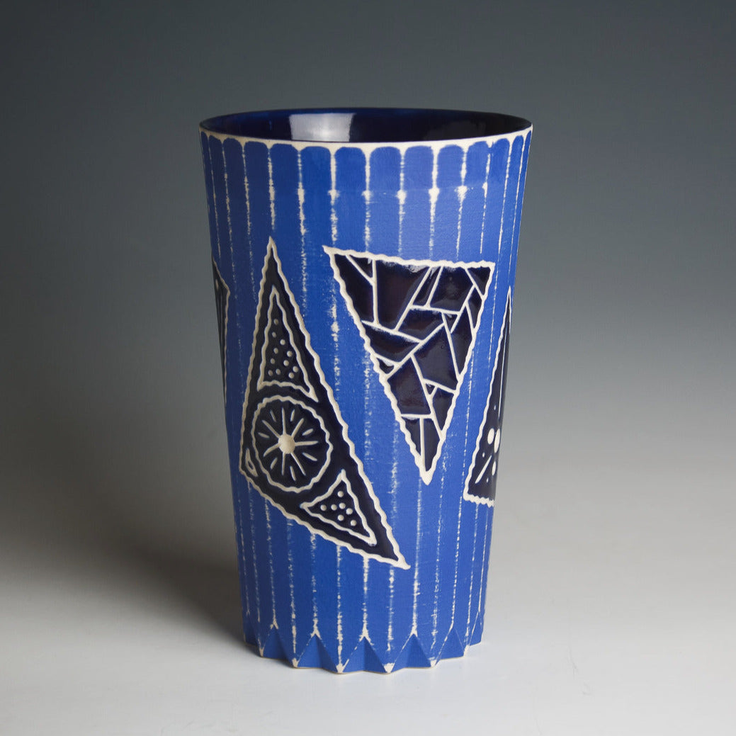 Carved Blue Tumbler