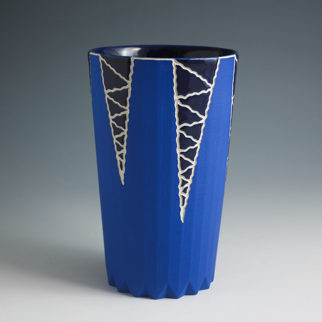 Carved Blue Tumbler