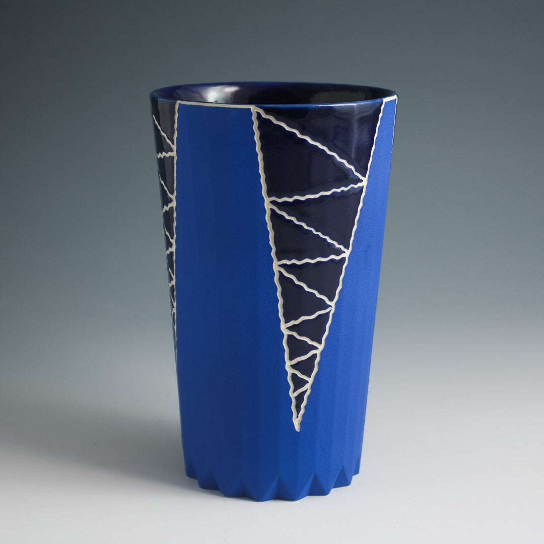 Carved Blue Tumbler