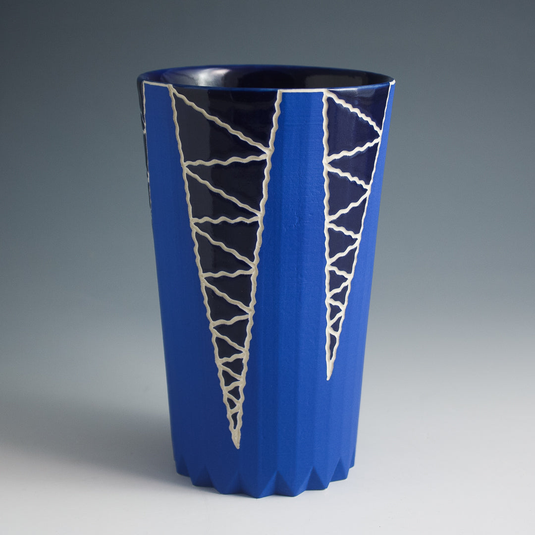 Carved Blue Tumbler