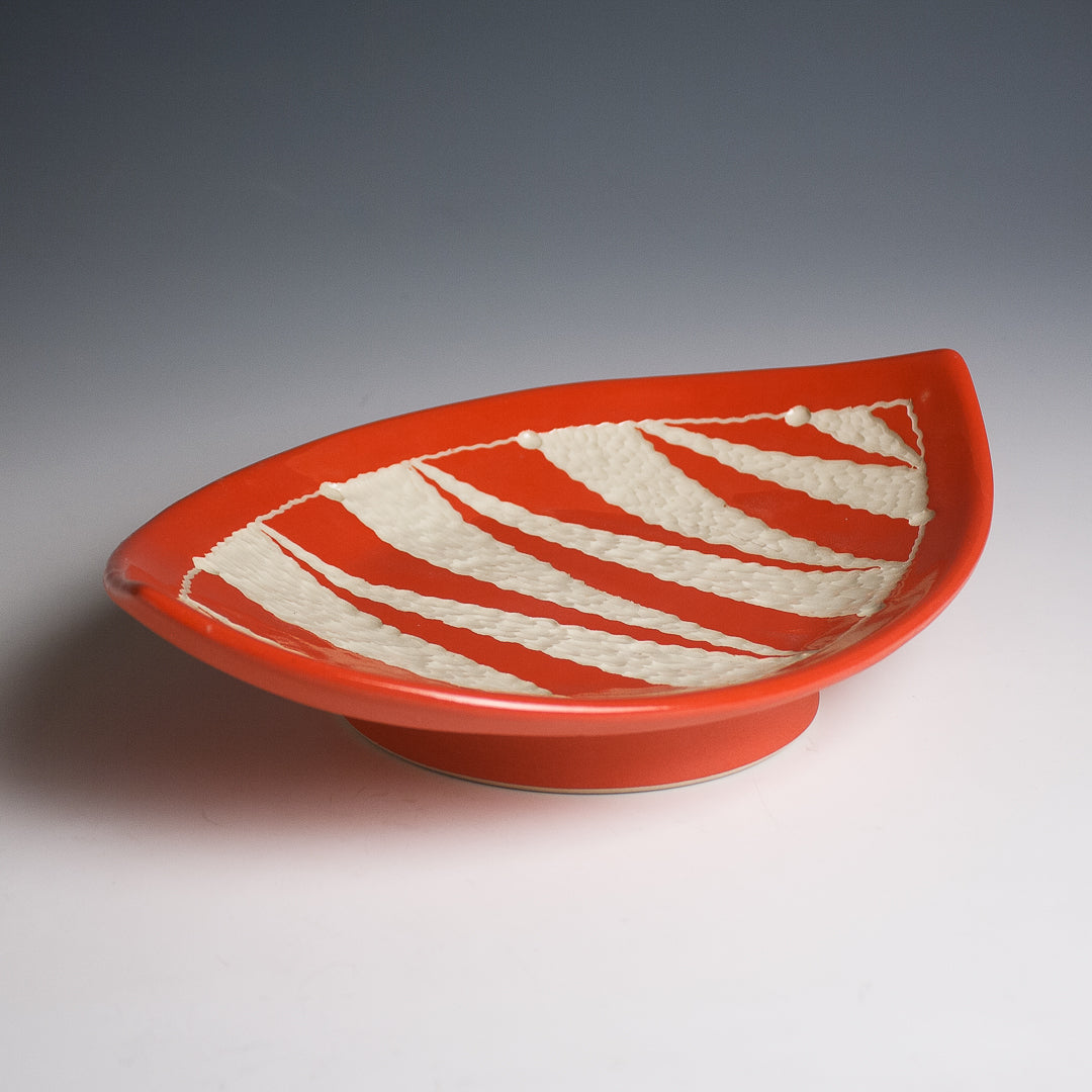 Carved Red Serving Dish