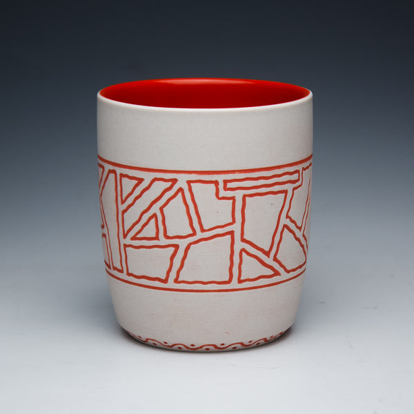 Red Inlaid Porcelain Cup