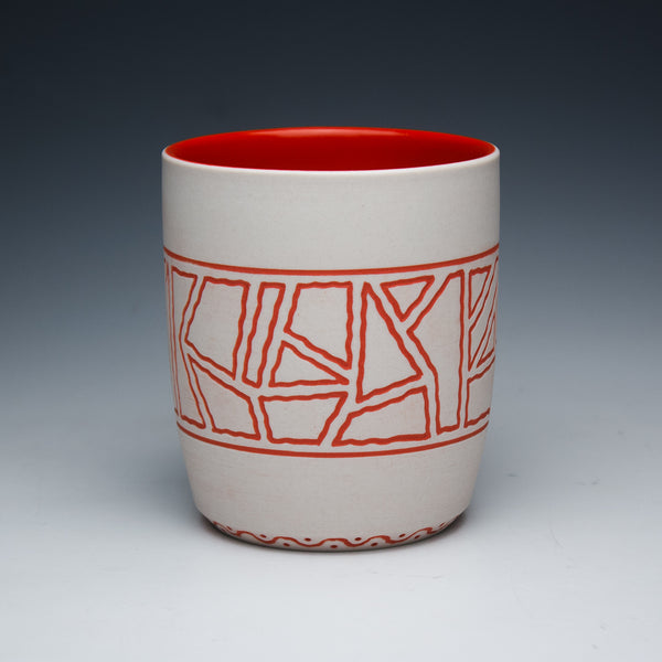 Red Inlaid Porcelain Cup