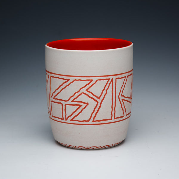 Red Inlaid Porcelain Cup