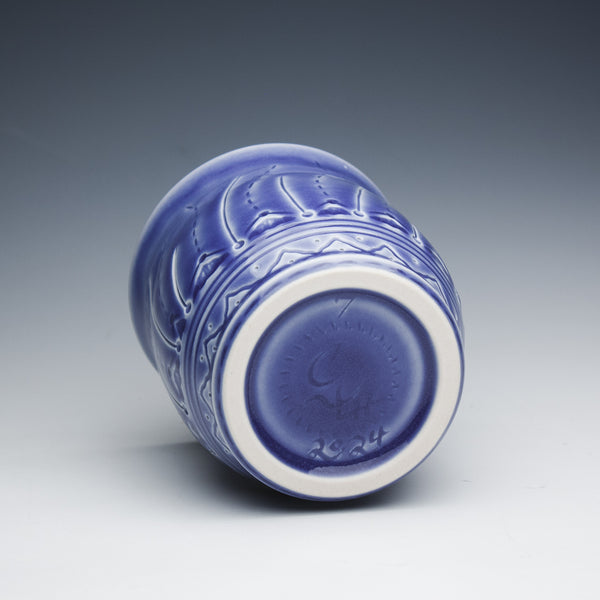 Carved Purple Porcelain Cup