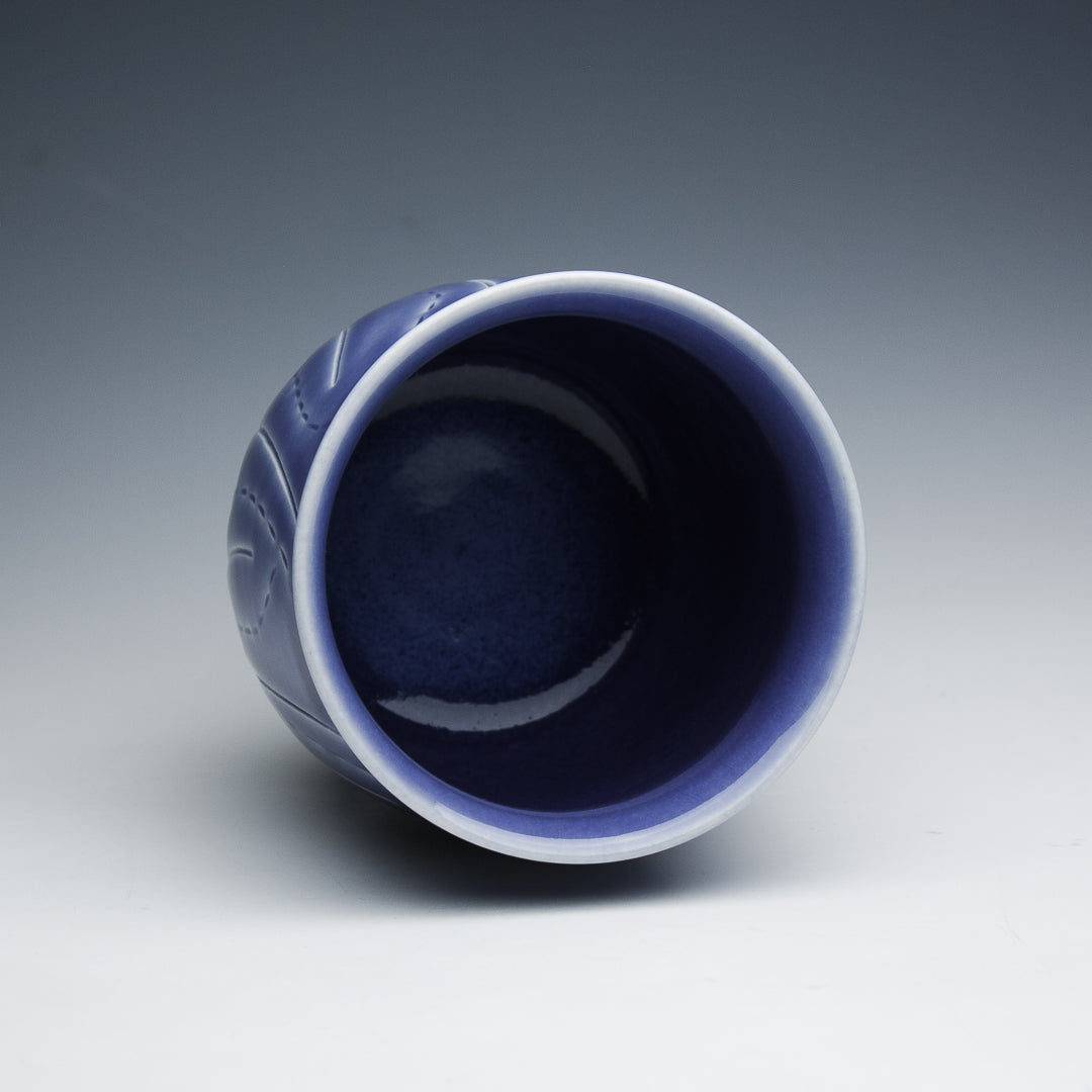 Carved Purple Porcelain Cup