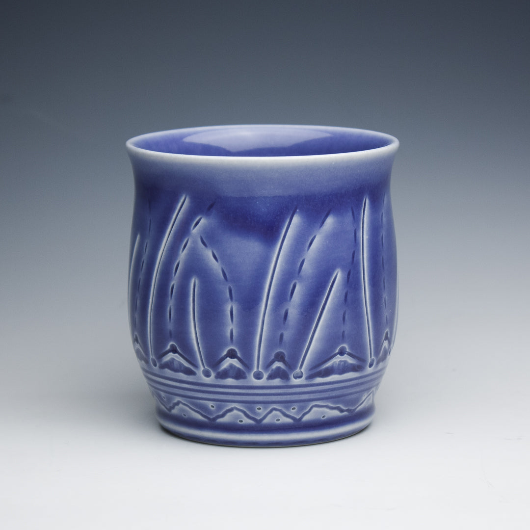 Carved Purple Porcelain Cup