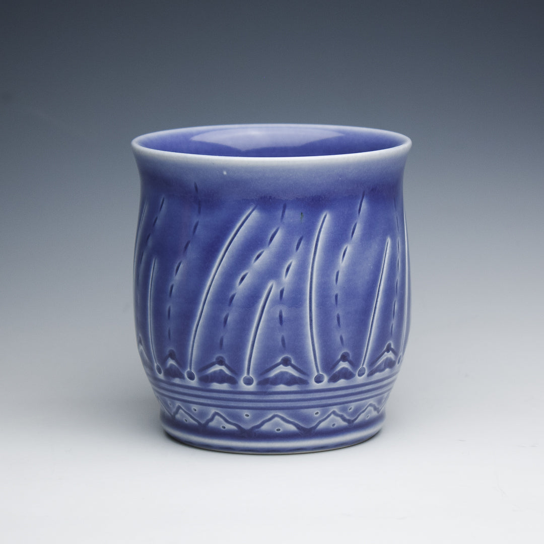 Carved Purple Porcelain Cup