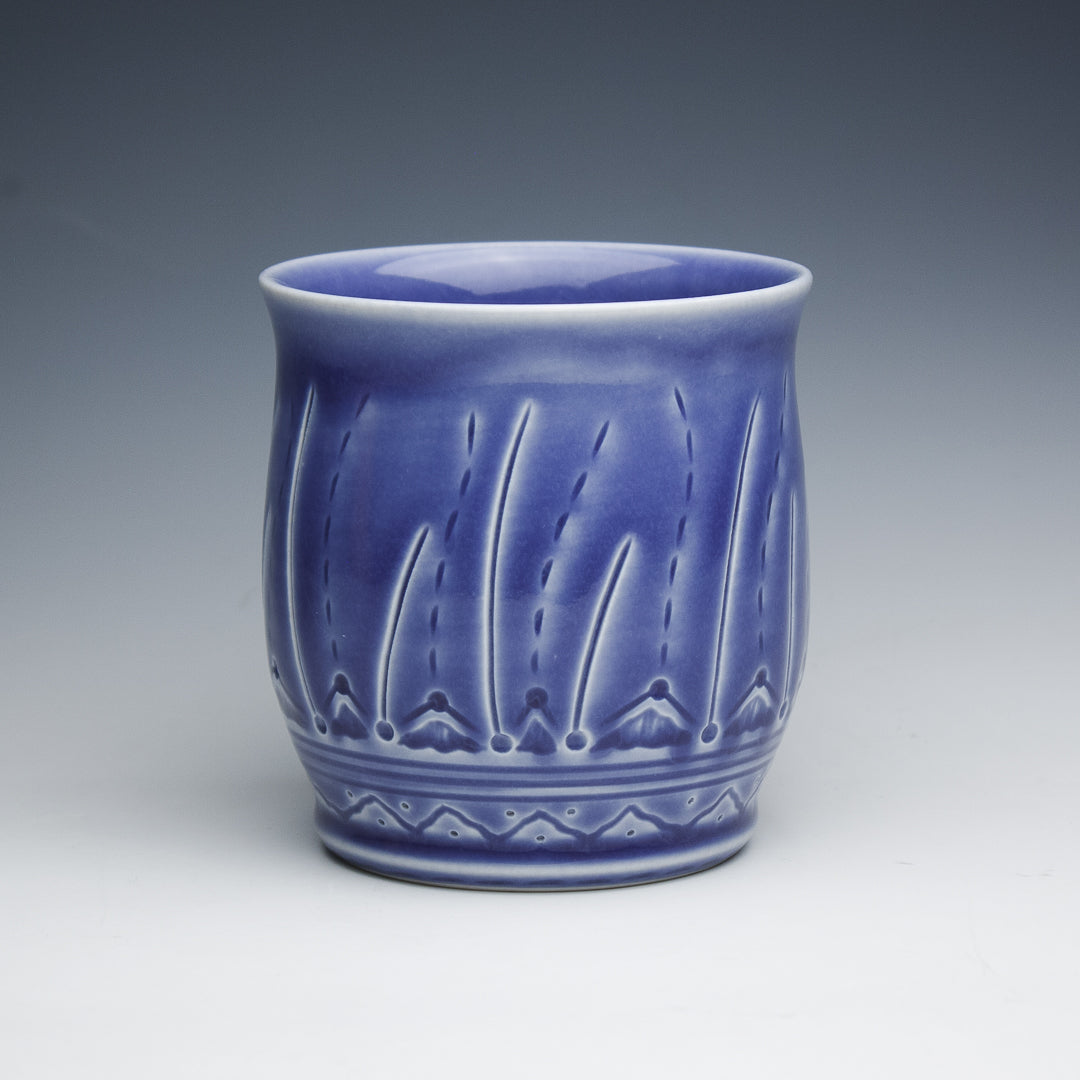 Carved Purple Porcelain Cup