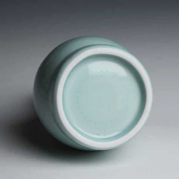 Hand-carved Porcelain Vase with Celadon Glaze